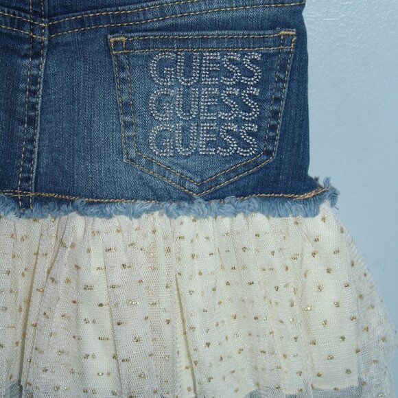 🍁5/$25🎃 Guess Size 2 Girls Jean Skirt With Tulle - Picture 4 of 4